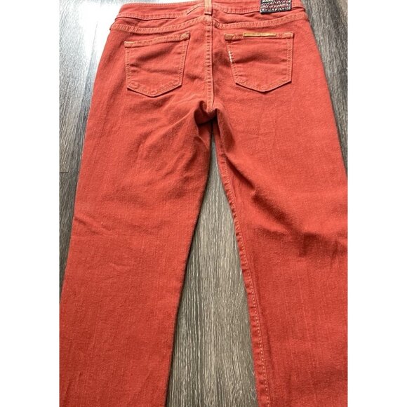 True Religion Jeans Women’s Sz 27 Halle Mid Rise Denim Orange Red Made In USA - Picture 14 of 16